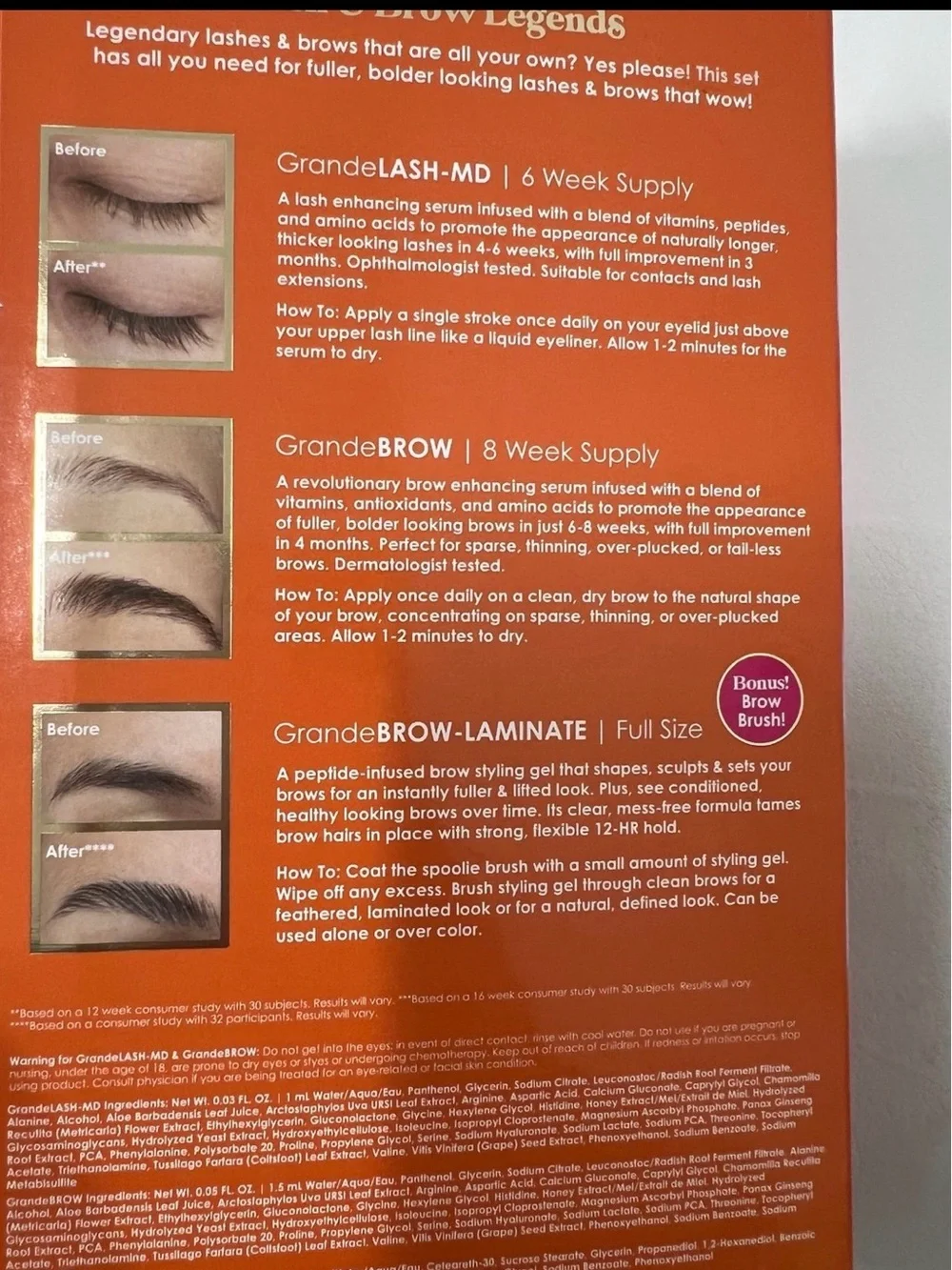 Grane Lash & Brow Set in Metallic Gold